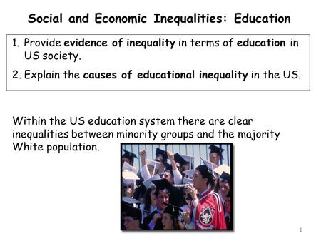 Social and Economic Inequalities: Education