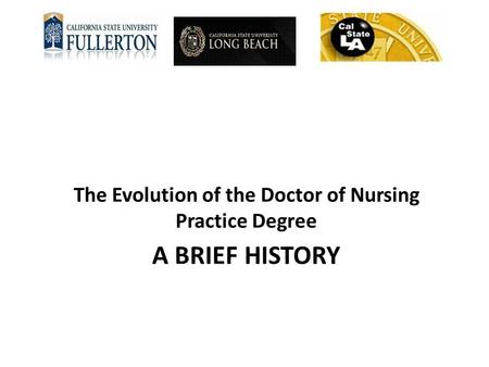 The Evolution of the Doctor of Nursing Practice Degree