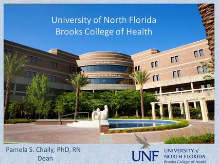 University of North Florida Brooks College of Health Pamela S. Chally, PhD, RN Dean.