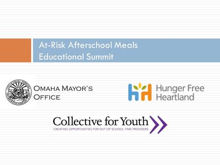 At-Risk Afterschool Meals Educational Summit