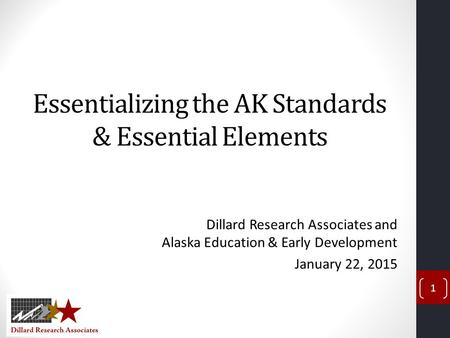 Essentializing the AK Standards & Essential Elements