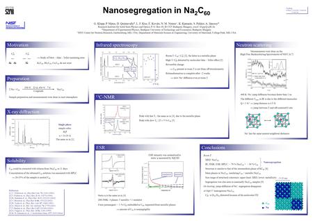 Nanosegregation in Na 2 C 60 G. Klupp, P. Matus, D. Quintavalle*, L. F. Kiss, É. Kováts, N. M. Nemes +, K. Kamarás, S. Pekker, A. Jánossy* Research Institute.