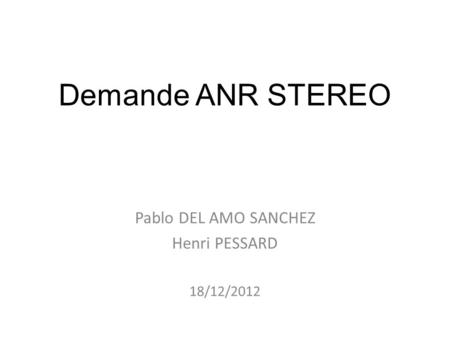 Pablo DEL AMO SANCHEZ Henri PESSARD 18/12/2012