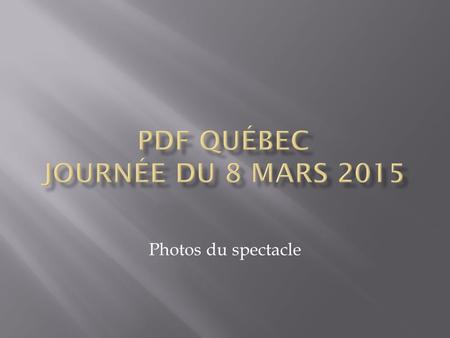 Photos du spectacle. PDF Québec, journée du 8 mars 2015 Photos du spectacle Jean-Paul Lahaie.
