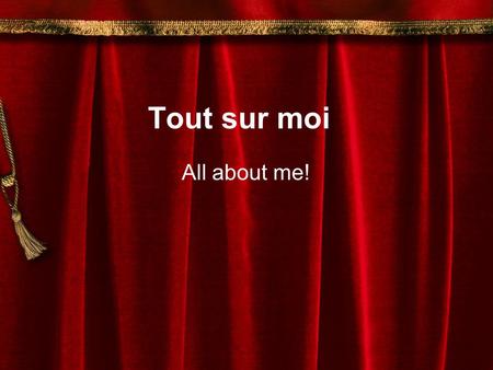 Tout sur moi All about me!. Due … 100%-20 points each category 1. 8 pages/sections/slides 2. Pictures in color 3. Super grammar-spelling,gender,etc. 4.