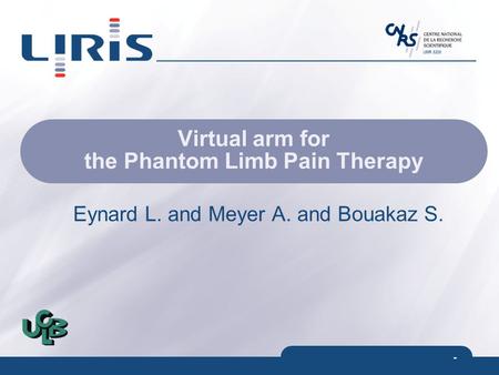UMR 5205 - Virtual arm for the Phantom Limb Pain Therapy Eynard L. and Meyer A. and Bouakaz S.