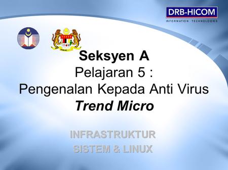 Seksyen A Seksyen A Pelajaran 5 : Pengenalan Kepada Anti Virus Trend Micro.