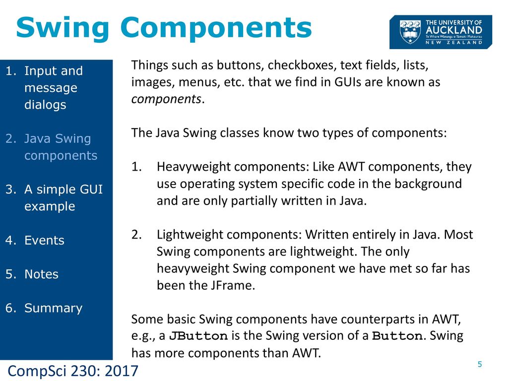 Lecture 15 Basic GUI Programming Ppt Download