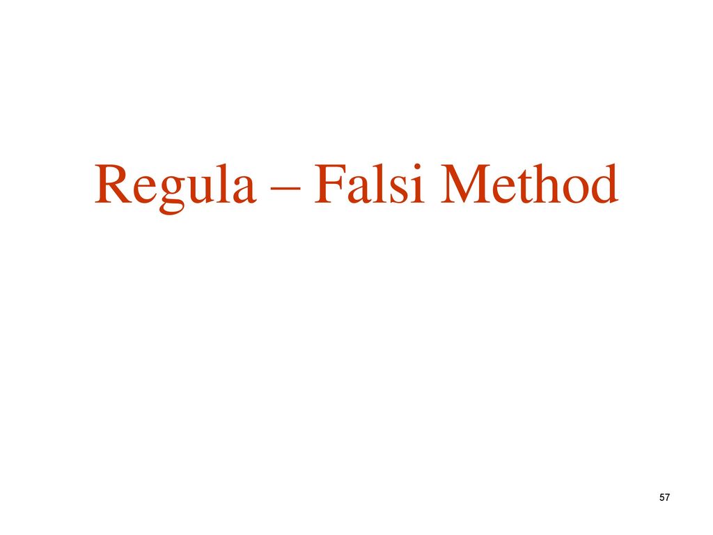 Regula Falsi Method Matlab Example