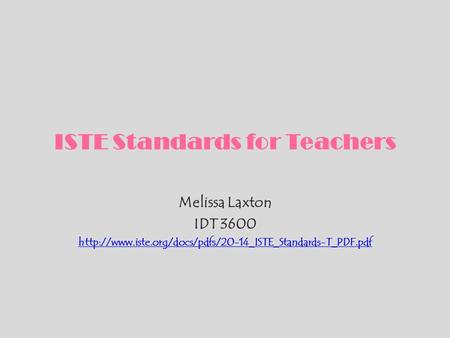 ISTE Standards for Teachers