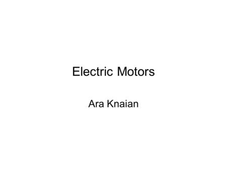 Electric Motors Ara Knaian. Human Power Line Shaft.