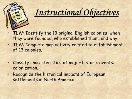 Instructional Objectives