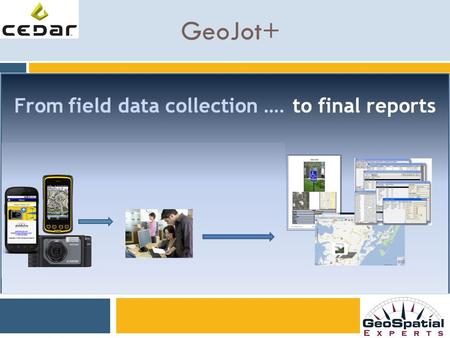 GeoJot+. GeoSpatial Experts, Inc.  Founded in 2001  World leader in photo mapping software for business.  GPS-Photo Link, introduced in 2001, has provided.