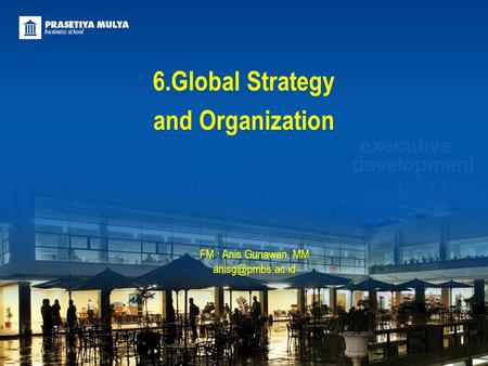 6.Global Strategy and Organization FM : Anis Gunawan, MM