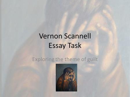 Vernon Scannell Essay Task