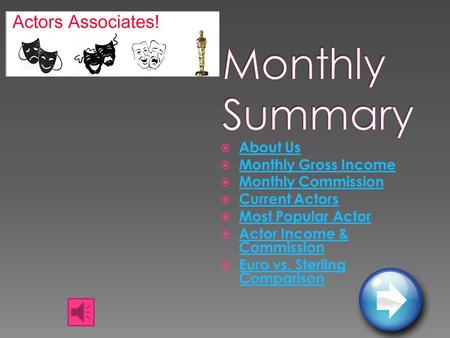  About Us About Us  Monthly Gross Income Monthly Gross Income  Monthly Commission Monthly Commission  Current Actors Current Actors  Most Popular.