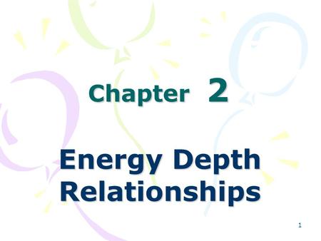 Energy Depth Relationships