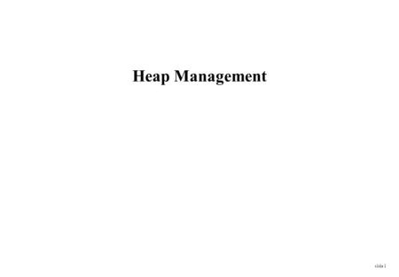 Heap Management.