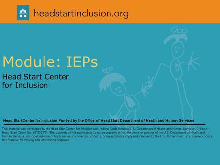 Module: IEPs Head Start Center for Inclusion