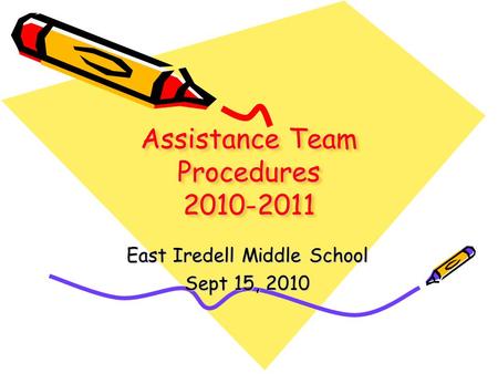 Assistance Team Procedures 2010-2011 East Iredell Middle School Sept 15, 2010.