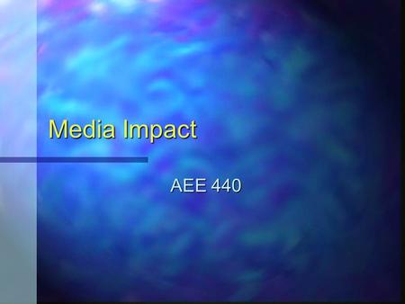 Media Impact AEE 440. Philosophical Direction Technology is more than machines -- it is a way of thinking Technology is more than machines -- it is a.