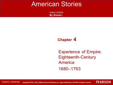 Experience of Empire: Eighteenth-Century America 1680‒1763