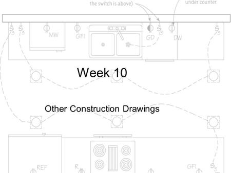 Week 10 Other Construction Drawings. Objective This chapter gives an overview of building systems and the drawings that represent them, specifically demolition,