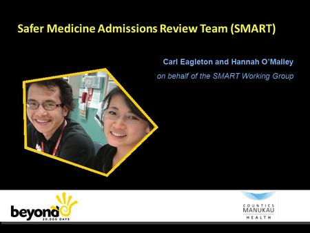 Safer Medicine Admissions Review Team (SMART) Carl Eagleton and Hannah O’Malley on behalf of the SMART Working Group.