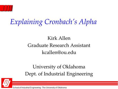 Explaining Cronbach’s Alpha