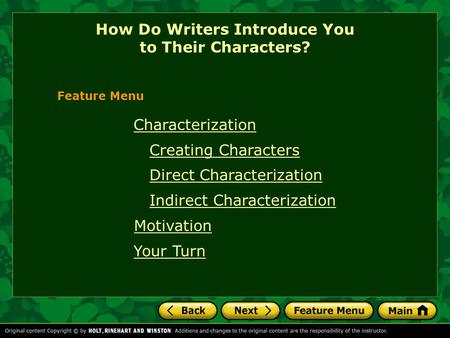 How Do Writers Introduce You to Their Characters?