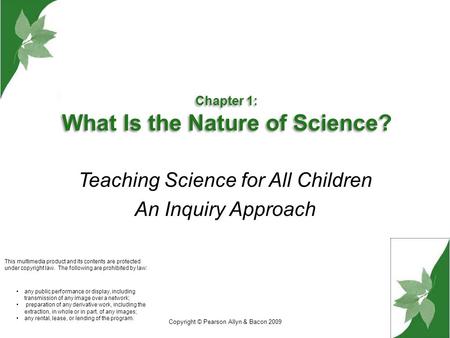 Chapter 1: What Is the Nature of Science?