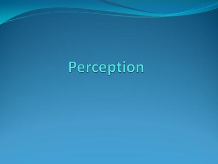 What Are Perceptions? Cognitive interpretations of people, things, and events within your world.