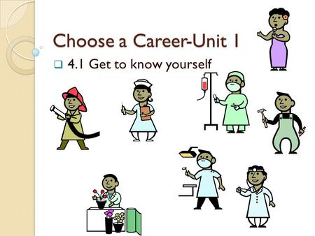 Choose a Career-Unit 1 4.1 Get to know yourself.