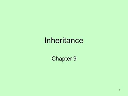 1 Inheritance Chapter 9. 2 Module Outcomes To develop a subclass from a superclass through inheritance To invoke the superclass ’ s constructors and methods.