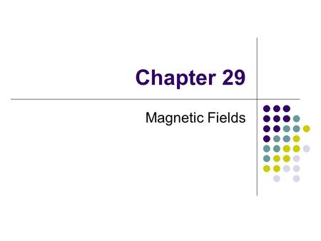 Chapter 29 Magnetic Fields.