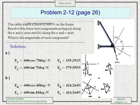 Problem 2-12 (page 26) Solution:
