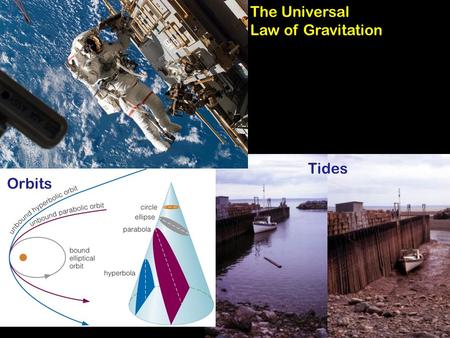 Orbits Tides The Universal Law of Gravitation. Announcements Test #1 is next Wednesday: Do not leave today without the Study Guide/Crossword puzzle. Monday.