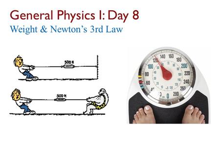 General Physics I: Day 8 Weight & Newton’s 3rd Law