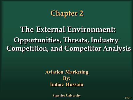 Chapter 2 The External Environment: