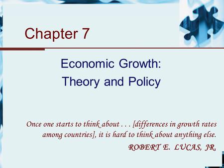 Economic Growth: Theory and Policy
