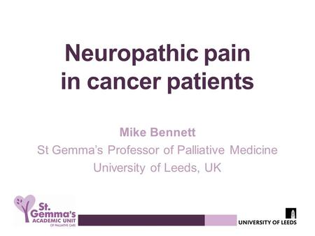 Neuropathic pain in cancer patients