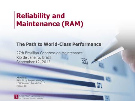 Reliability and Maintenance (RAM)