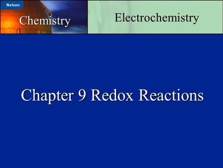Chapter 9 Redox Reactions