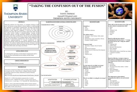 “TAKING THE CONFUSION OUT OF THE FUSION” BY – TANYA THOMAS THOMPSON RIVER UNIVERSITY ABSTRACT Taking the confusion out of the fusion’,