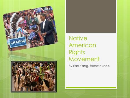 Native American Rights Movement By Fan Yang, Renate Mols.