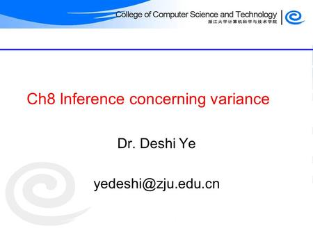 Ch8 Inference concerning variance