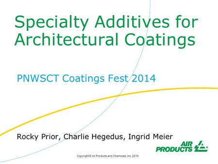 Specialty Additives for Architectural Coatings