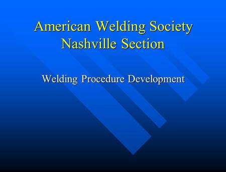 American Welding Society Nashville Section