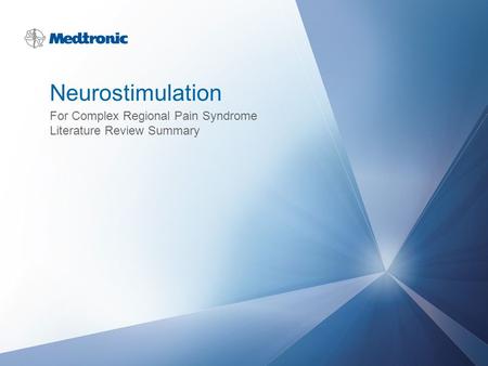 Neurostimulation For Complex Regional Pain Syndrome Literature Review Summary.