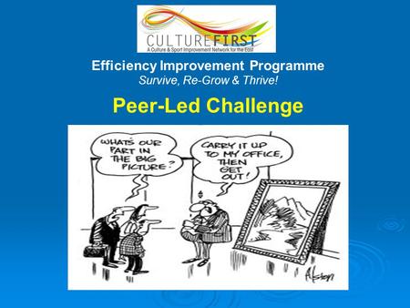 Efficiency Improvement Programme Survive, Re-Grow & Thrive! Peer-Led Challenge.